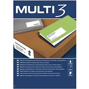 multi3 Universele etiketten MULTI 3, 105x74mm, rechthoekig, wit, 100 vellen multi3 Universele etiketten MULTI 3, 105x74mm, rechthoekig, wit, 100 vellen