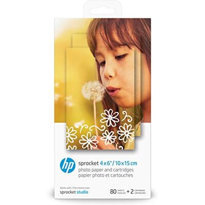 HP Sprocket Studio Fotopapier en Patronen (80 Vellen) 10x15 cm Papier en 2 Inktpatronen HP Sprocket Studio Fotopapier en Patronen (80 Vellen) 10x15 cm Papier en 2 Inktpatronen