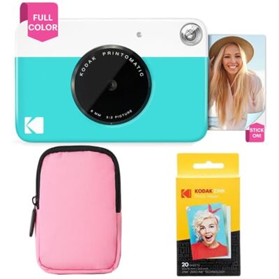 Kodak Printomatic Volledig in kleur Direct printen camera Starterbundel + Zachte Hoes + Zink 20pk fotopapier Kleurrijke foto's op 2x3" zelfklevend papier Blauw Kodak Printomatic Volledig in kleur Direct printen camera Starterbundel + Zachte Hoes + Zink 20pk fotopapier Kleurrijke foto's op 2x3" zelfklevend papier Blauw