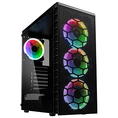 KOLINK Observatory Lite Mesh Midi Tower pc-behuizing ATX RGB pc-behuizing, gaming pc-behuizing, getemperd glas, computerbehuizing, gaming toren, pc-hoes met ventilator, computerbehuizing