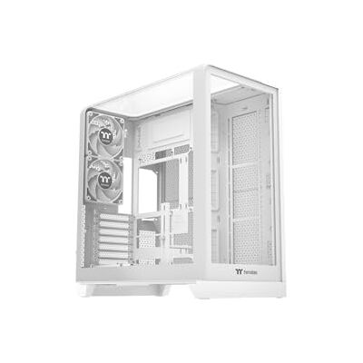 Thermaltake View 390 TG Mid Tower Chassis Hidden Connector compatibel Curved TG Side Panel 2 vooraf geïnstalleerde CT120 ventilatoren Snow Thermaltake View 390 TG Mid Tower Chassis Hidden Connector compatibel Curved TG Side Panel 2 vooraf geïnstalleerde CT120 ventilatoren Snow