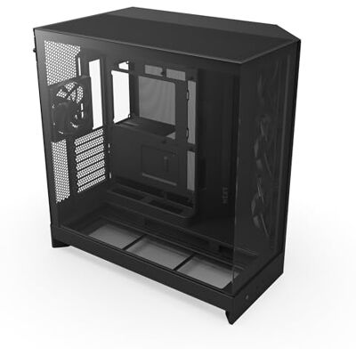 NZXT H9 Flow (2025) Large Dual-Chamber ATX Mid-Tower Airflow PC Case Inclusief 3 x 140mm & 1 x 120mm Fans 420mm Radiator Ondersteuning Gehard Glas Back-Connect Klaar Zwart NZXT H9 Flow (2025) Large Dual-Chamber ATX Mid-Tower Airflow PC Case Inclusief 3 x 140mm & 1 x 120mm Fans 420mm Radiator Ondersteuning Gehard Glas Back-Connect Klaar Zwart