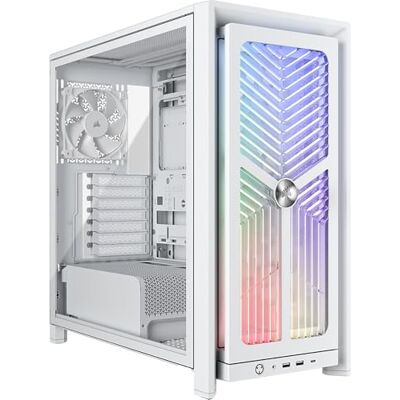Corsair FRAME 4000X RS Mid-Tower PC-behuizing – Wit Verlicht RGB-frontpaneel, inclusief 4 RS120 PWM-ventilatoren, compatibel met omgekeerd moederbord, Anti-zak-arm Corsair FRAME 4000X RS Mid-Tower PC-behuizing – Wit Verlicht RGB-frontpaneel, inclusief 4 RS120 PWM-ventilatoren, compatibel met omgekeerd moederbord, Anti-zak-arm