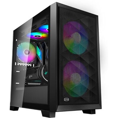 PCCOOLER CPS C3D310 Airflow M-ATX PC Case Mid Tower Desktop Computer Gaming Superior Case voor ITX/E-ATX met 2 ARGB Fans, 165mm Air Cooler & 280mm 240mm Radiator & 350MM GPU Zwart PCCOOLER CPS C3D310 Airflow M-ATX PC Case Mid Tower Desktop Computer Gaming Superior Case voor ITX/E-ATX met 2 ARGB Fans, 165mm Air Cooler & 280mm 240mm Radiator & 350MM GPU Zwart