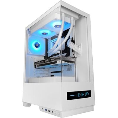 Mars Gaming MC-PULSAR, ATX-Gamingbehuizing, Realtime Front-LCD-Display, Dubbel Gehard Glas aan Voor- en Zijkant, CABLEHATCH-Kabelmanagementsysteem, Vloeistofkoeling tot 240 mm, Wit Mars Gaming MC-PULSAR, ATX-Gamingbehuizing, Realtime Front-LCD-Display, Dubbel Gehard Glas aan Voor- en Zijkant, CABLEHATCH-Kabelmanagementsysteem, Vloeistofkoeling tot 240 mm, Wit