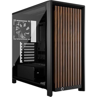 Corsair FRAME 4000D WOOD RS Mid Tower PC-behuizing – Zwart en Walnoot Houten voorpaneel, inclusief 4 RS120 PWM-ventilatoren, compatibel met omgekeerde moederbord, stabilisatie tegen doorzakken Corsair FRAME 4000D WOOD RS Mid Tower PC-behuizing – Zwart en Walnoot Houten voorpaneel, inclusief 4 RS120 PWM-ventilatoren, compatibel met omgekeerde moederbord, stabilisatie tegen doorzakken