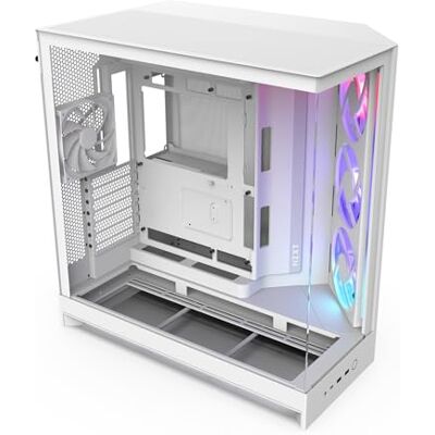 NZXT H9 Flow RGB (2025) Large Dual-Chamber ATX Mid-Tower Airflow PC Case Inclusief 1 x 420mm RGB Fan Unit & 1 x 120mm Fan 420mm Radiator Ondersteuning Gehard Glas Back-Connect Klaar Wit NZXT H9 Flow RGB (2025) Large Dual-Chamber ATX Mid-Tower Airflow PC Case Inclusief 1 x 420mm RGB Fan Unit & 1 x 120mm Fan 420mm Radiator Ondersteuning Gehard Glas Back-Connect Klaar Wit