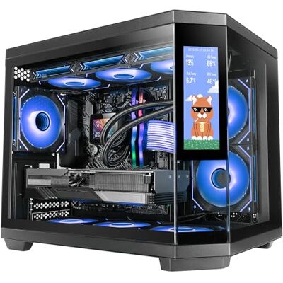 Mars Gaming MC-3TCORELCDM Micro-ATX Gaming Behuizing, 7,2” IPS-scherm aanpasbaar, Driedubbel gehard glas, Dubbele zij-kamerstructuur, Ondersteuning voor vloeistofkoeling tot 360mm, zwart Mars Gaming MC-3TCORELCDM Micro-ATX Gaming Behuizing, 7,2” IPS-scherm aanpasbaar, Driedubbel gehard glas, Dubbele zij-kamerstructuur, Ondersteuning voor vloeistofkoeling tot 360mm, zwart