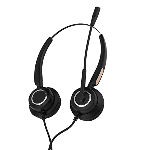 ASHATA Callcenterheadset, Callcenter USB-headset Lichtgewicht Ruisonderdrukking USB-callcenterheadset met Microfoon, Mute-functie Callcenterhoofdtelefoon met 180 ° Draaibare Oorkap