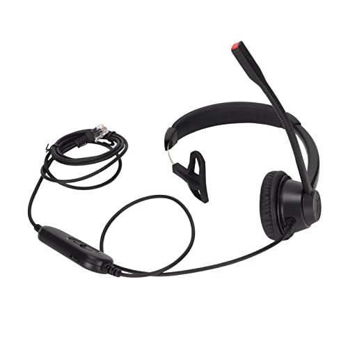 PUSOKEI R9 Mono Enkele Oor Headset met Microfoon Pc Bedrade Headset met Mute Luidspreker Volume Mobiele Telefoon Headset voor Vrachtwagenchauffeur, Telefoons, Skype, Callcenter, Kantoor