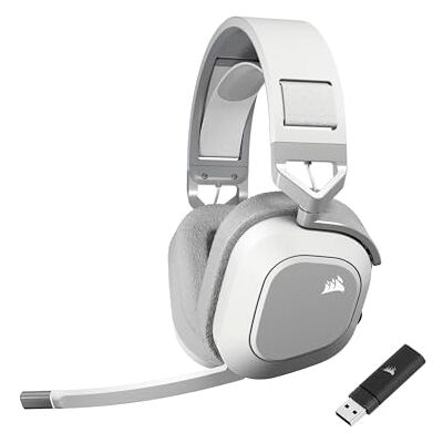 Corsair HS80 MAX WIRELESS Multiplatform Gaming Headset met Bluetooth – Dolby Atmos – Microfoon van Uitzendkwaliteit – iCUE Compatibel – PC, Mac, PS5, PS4, Mobiel – Wit Corsair HS80 MAX WIRELESS Multiplatform Gaming Headset met Bluetooth – Dolby Atmos – Microfoon van Uitzendkwaliteit – iCUE Compatibel – PC, Mac, PS5, PS4, Mobiel – Wit