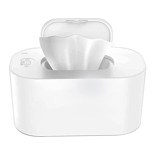 MSLing Babydoekwarmer met USB-adapter en lcd-display, vochtige doekwarmer, draagbare opbergdoos voor vochtige doekjes voor baby's