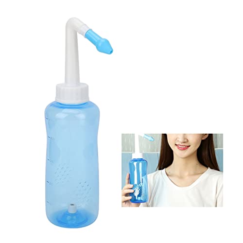 ZJchao Neusspoelfles van 500 Ml, Sinusspoeling en Neusspoeling, Hydraterende Neussprayer, Neti Pot Sinusspoeling Neusspoelpot Regelmatige Ademhaling met 2 Neusreiniger Nozzles voor Water Pulse Neusspoeling