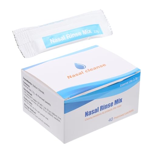 PLAFOPE 40 Packs Neusspoeling Neusspoelzout Neusspoelmix Neuswaszout Spoelmix Voor Neus Neuszoutpakketten Neusbescherming Zout Neusreiniger Beschermer X40 Natriumchloride Instant