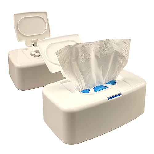 Nizirioo Vochtige doekjes, doos voor toiletpapier, opbergdoos met deksel, drukknop, vochtig toiletpapier, doos voor thuis en op kantoor, vochtig toiletpapier