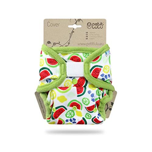 Petit Lulu Luierdoek   One Size (5-16 kg)   Haak & Loop   Wasbare Luierwrap   Herbruikbare Doek Luiers   Gemaakt in Europa (Meloenen)