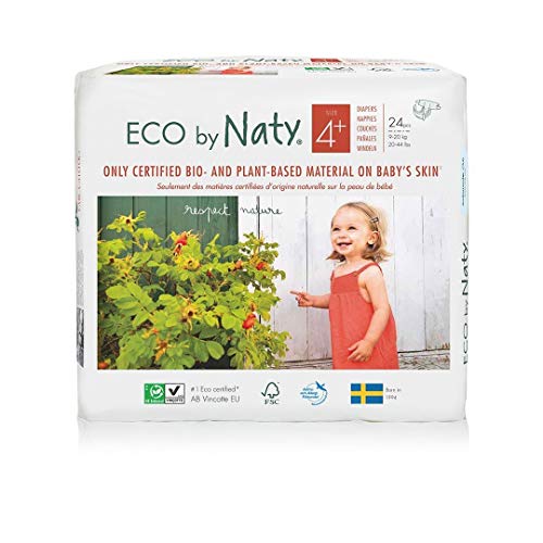 Eco by Naty Naty Eco wegwerpluiers voor de gevoelige huid, maat 4+ 9-20 kg, 1 stuk