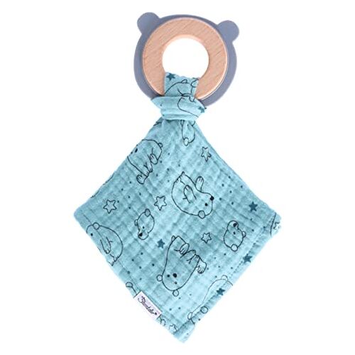 Sterntaler Baby Unisex knuffeldoek knuffeldoek knuffeldoek met bijtring ijsbeer Elia knuffeldoek baby knuffeldoek knuffeldoek donkerturquoise