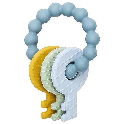 CLDY Bijtring voor baby's, bijtring, sleutels voor baby's, BPA-vrij, babybijtring, speelgoed, sleutel, tandhulp voor baby's vanaf 3 maanden, bijtring voor baby's, blauw