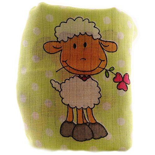 La Bortini Set van 5 stoffen luiers spuugdoeken baby doek 70x80 luiers Tücker spuugdoek met patroon (groen)