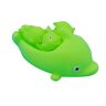 Sitrda (4 stks) Groene Leuke Rubber Race Squeaky Mama Dolfijn+Baby Dolfijnen, Baby Kids Bad Speelgoed