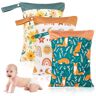 Mitening Wetbag kleuterschool wetbag stoffen luiers luiertas: 3 stuks neuszakken voor kleuterschool, natte tas kleuterschool waterdicht, natte tas kleuterschool met ritssluiting voor baby peuter kleuterschool,