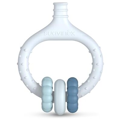 Suavinex , Bijtring voor baby's, bijtring van siliconen, bijtring verlicht en kalmeert het tandvlees, met noppen, ergonomisch, licht, vaatwasmachinebestendig, +0 maanden, blauw Suavinex , Bijtring voor baby's, bijtring van siliconen, bijtring verlicht en kalmeert het tandvlees, met noppen, ergonomisch, licht, vaatwasmachinebestendig, +0 maanden, blauw