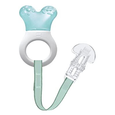 MAM Mini Cooler & Clib, verkoelende bijtring met clip voor gemakkelijk bevestiging, extra kleine en lichte grijpspeelgoed voor baby's, vanaf 2 maanden, turkoois MAM Mini Cooler & Clib, verkoelende bijtring met clip voor gemakkelijk bevestiging, extra kleine en lichte grijpspeelgoed voor baby's, vanaf 2 maanden, turkoois