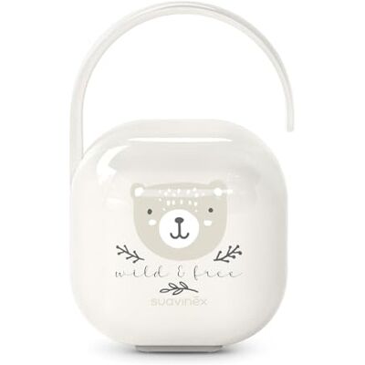 Suavinex , Babyfopspeenhouder voor 2 fopspenen, Wild&Free, beige Doos: robuuste en gemakkelijk te reinigen tas met flexibele handgreep om op te hangen aan tas, kinderwagen of kinderbed Suavinex , Babyfopspeenhouder voor 2 fopspenen, Wild&Free, beige Doos: robuuste en gemakkelijk te reinigen tas met flexibele handgreep om op te hangen aan tas, kinderwagen of kinderbed