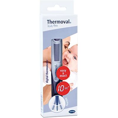 THERMOVAL Klinische flexibele kinderthermometer, digitale thermometer voor baby's, snel en nauwkeurig, meting van koorts, okselholte, oraal en rechthoek, flexibele punt THERMOVAL Klinische flexibele kinderthermometer, digitale thermometer voor baby's, snel en nauwkeurig, meting van koorts, okselholte, oraal en rechthoek, flexibele punt