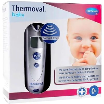 VEROVAL baby infrarood-thermometer zilverkleurig, contactloze en geluidloze meting, lichaamstemperatuur, oppervlaktetemperatuur van een object, omgevingstemperatuur, snelle meting, gemakkelijk te hanteren VEROVAL baby infrarood-thermometer zilverkleurig, contactloze en geluidloze meting, lichaamstemperatuur, oppervlaktetemperatuur van een object, omgevingstemperatuur, snelle meting, gemakkelijk te hanteren