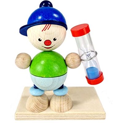 HESS SINCE 1990 Hess Holzspielzeug 14596 Houten tandenborstel klok incl. zandloper met gekleurd zand, jongen Luis, handgemaakt, voor kinderen om hun tanden te verzorgen HESS SINCE 1990 Hess Holzspielzeug 14596 Houten tandenborstel klok incl. zandloper met gekleurd zand, jongen Luis, handgemaakt, voor kinderen om hun tanden te verzorgen