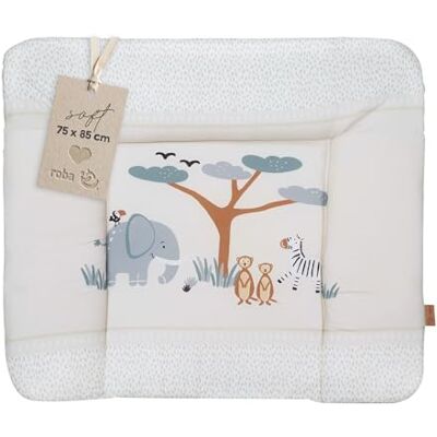 roba Aankleedkussen Savanna Friends 85 x 75 cm aankleedkussen voor baby's PU-gecoat afwasbaar en onderhoudsvriendelijk olifant, zebra, stokstaartje & co. beige roba Aankleedkussen Savanna Friends 85 x 75 cm aankleedkussen voor baby's PU-gecoat afwasbaar en onderhoudsvriendelijk olifant, zebra, stokstaartje & co. beige