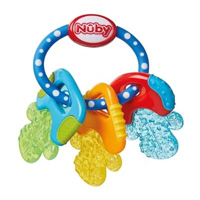 Nuby Baby Speelgoed Koelbijtsleutels met 3 sleutels, voor 3 keer langer actieve koude, voor baby's vanaf 3 maanden, blauw Nuby Baby Speelgoed Koelbijtsleutels met 3 sleutels, voor 3 keer langer actieve koude, voor baby's vanaf 3 maanden, blauw