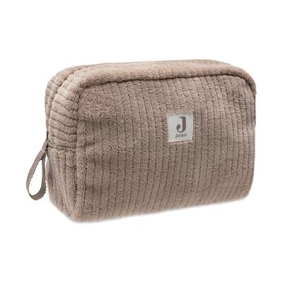 Jollein Etui Cloudy Rib – Milky Coffee – toilettas baby – praktisch voor onderweg – opbergtas – voor babyspeelgoed en luieraccessoires – met ritssluiting Jollein Etui Cloudy Rib – Milky Coffee – toilettas baby – praktisch voor onderweg – opbergtas – voor babyspeelgoed en luieraccessoires – met ritssluiting