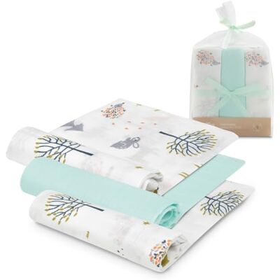 Interbaby Bambu mousseline voor baby's, 55 x 75 cm, luiers voor pasgeborenen, borstvoeding, handdoek, deken, comfortabel, zacht, ademend Interbaby Bambu mousseline voor baby's, 55 x 75 cm, luiers voor pasgeborenen, borstvoeding, handdoek, deken, comfortabel, zacht, ademend