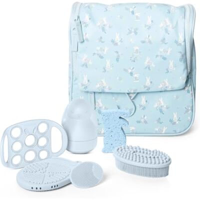 Suavinex , Badset voor baby's, toilettas, hygiënische set voor pasgeborenen Spons + borstels + badhandschoen + bubbelverwijderaar + speelgoed. zakken, ritssluiting, spiegel, haken, grote capaciteit Suavinex , Badset voor baby's, toilettas, hygiënische set voor pasgeborenen Spons + borstels + badhandschoen + bubbelverwijderaar + speelgoed. zakken, ritssluiting, spiegel, haken, grote capaciteit