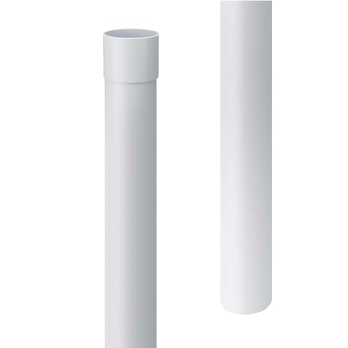 Inefa Regenpijp 100 cm, PVC DN 50, witte regenpijpgoottoebehoren, eenvoudige steekinstallatie, Made in Germany