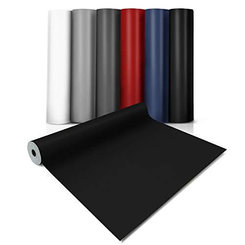 Floordirekt CV-vloerbedekking, vinyl vloer, effen, Expotop slijtvaste pvc-vloerbedekking vele kleuren (100 x 1000 cm, zwart)