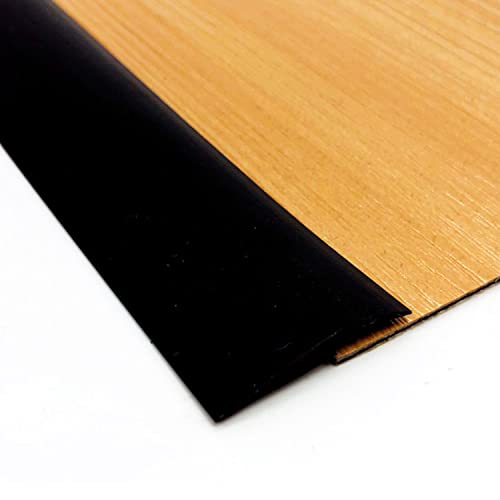 PXZDFII PVC vloer overgangsstrip zelfklevend, tapijt randen trim strip, voor overmatige rand sluiting van vloer openingen, grondmarkering grenzen. (3,5 m x 50 mm, zwart)