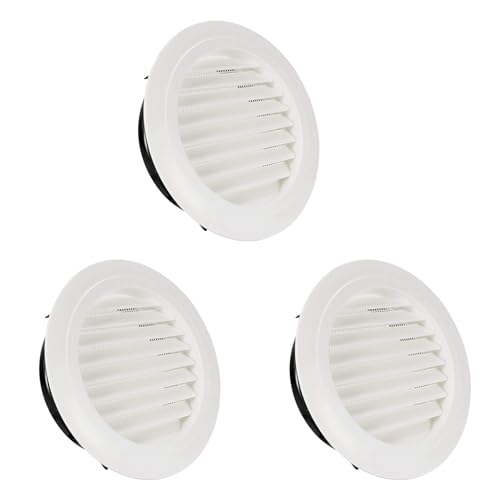 Marclix 3 stks 8 Inch Ronde Air Vent ABS Louvre Grille Cover Wit Soffit Vent met Ingebouwde Fly Screen Mesh