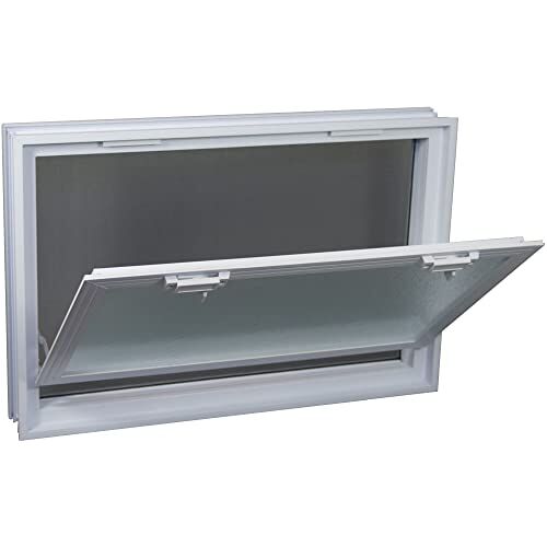 Fuchs Design Ventilatieraam (579x387x80 mm) Wit in plaats van 6 glasblokken afmeting 19x19x8 cm met vliegenhor