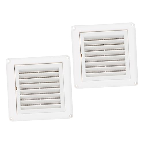 BUGUUYO 2 Stks Cover Outlet Luchtstroom Vent Muur Ontluchter Covers Retourlucht Rooster Externe Muur Ontluchter Ontluchter Voor Buitenmuur Ontluchtingskap Venetiaans Plastic Register