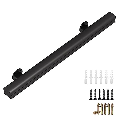 HDYZJQ leuning leuningen voor trappen Trapleuning binnen wandmontage, complete set, 2 3 5 6-7 7-8 trapleuningen voor houten treden, zoldertrap/keldertrap, zware veiligheidsbaluster (Color : Black, Size : 1