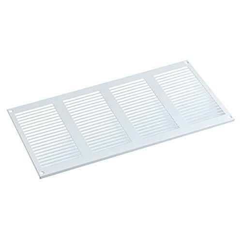 Steinberg14 Wit ventilatierooster, 400 x 200 mm, metaal, afvoerluchtrooster, ventilatie met insectengaas, afvoerluchtrooster