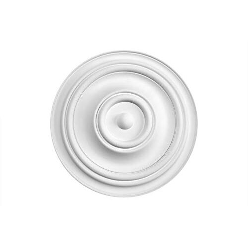 HEXIM Perfect Stucrozet B3072, Ø 80 cm plafondrozet wit, van PU/polyurethaan, decoratief element, stuk, wanddecoratie woonkamer lamp rond