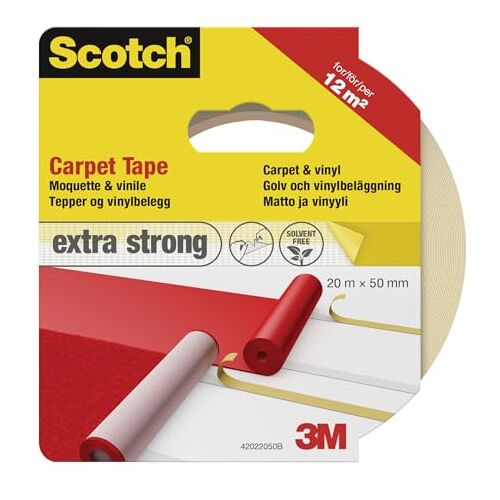 3MItaliaSpa(PolifarmaBen) Scotch 42022050 tapijttape, 50 mm x 20 m, wit