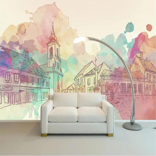 JINTAIYANG 3D stadslijn behang mural huis slaapkamer woonkamer achtergrond muur PVC (zelfklevend)