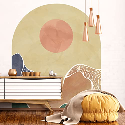 Ambiance Sticker Vliesbehang, voorgelijmd, reuzenramen, abstract, woestijnramen, decoratieve lijm, H 105 x L 90 cm