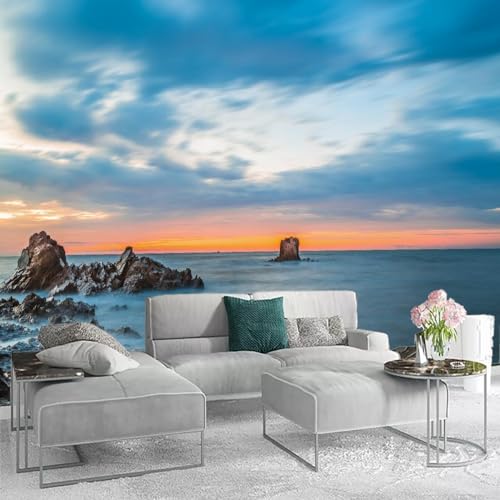 TOCECO Modern Ocean Reef Landschap Behang Modern Design Behang 3D Gedrukt Foto Behang Peel and Stick Moderne Woonkamer Slaapkamer Kantoor Behang Home Decor 280 cm (B) × 210 cm (H)